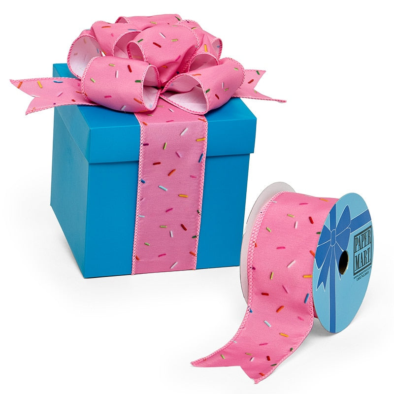 Candy Sprinkles On Wired Ribbon 2 1/2 '' X 10 yd - 1 / ROLL