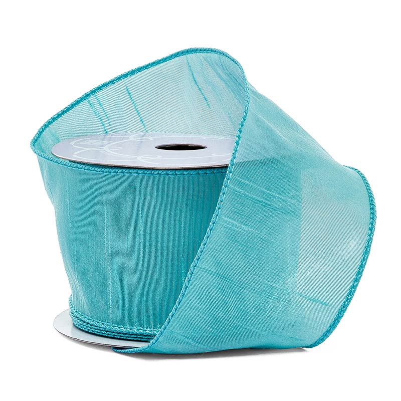 Uli Dupioni Ribbon 2 1/2 '' X 10 yd Light Aqua Color 1 / roll