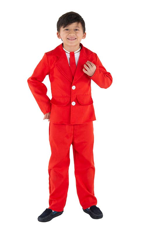 Kids Neon Red 3 Piece Suit Costume