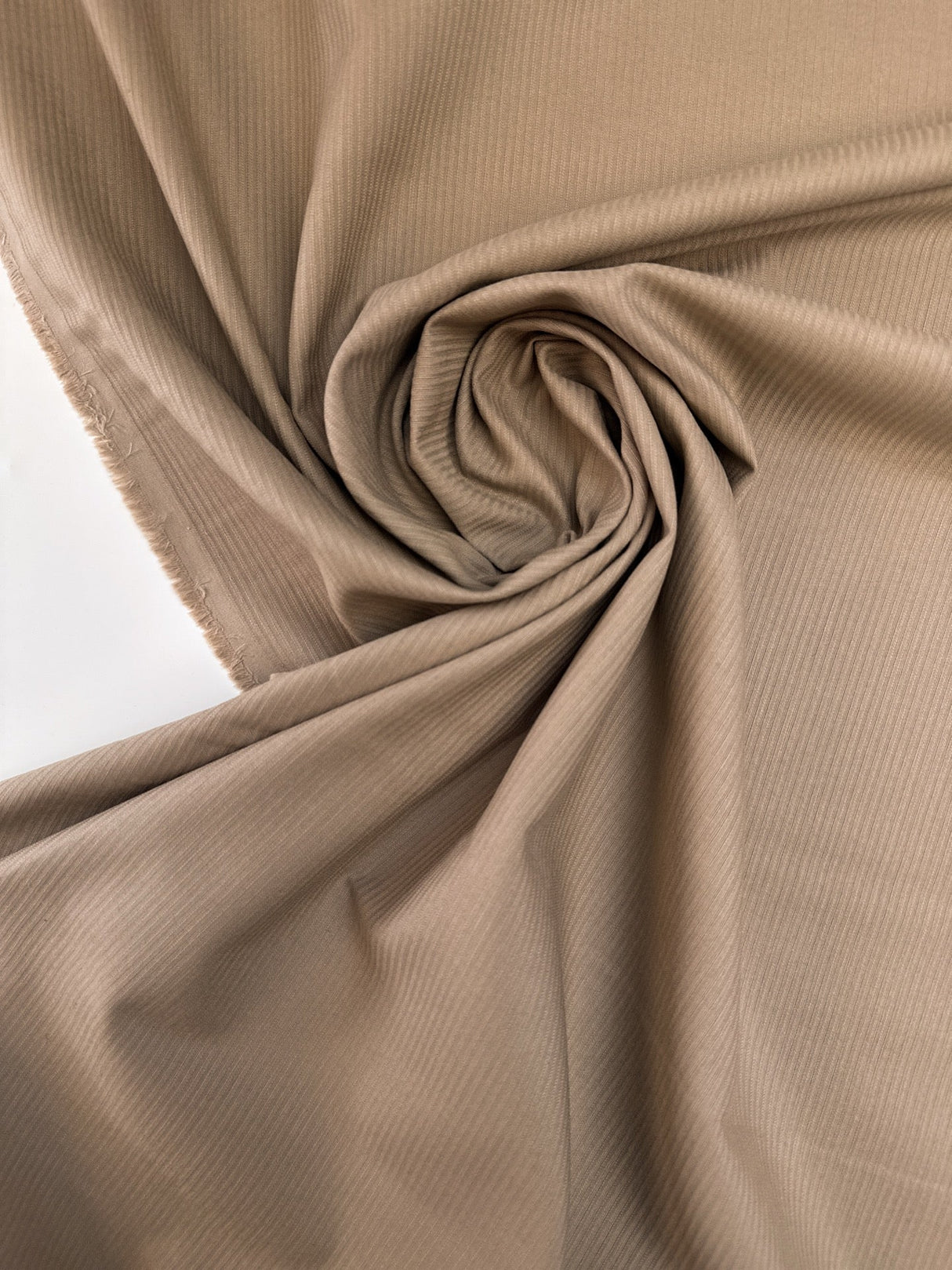 Cotton Ribbed Fabric Beige