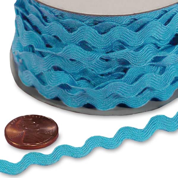 Ric Rac Trim – Turquoise, 5mm x 25 Yards (1 Roll)
