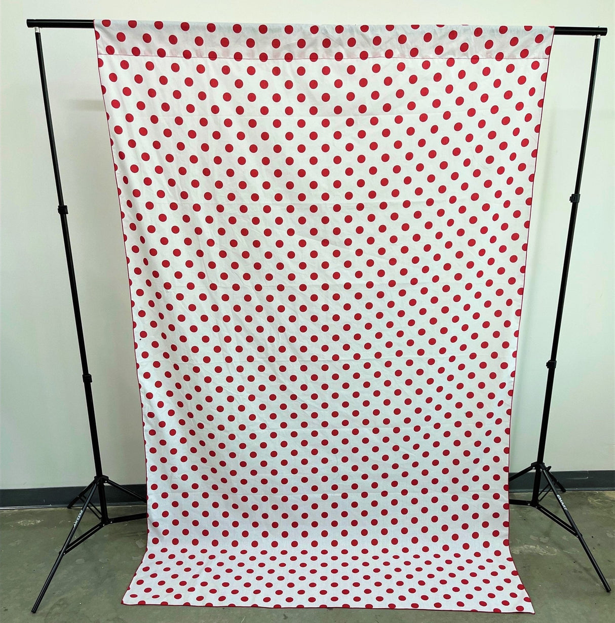 Poly Cotton Polka Dot Decorative Backdrop Drape Curtain Divider Fabric - 58" Wide x 108" High, 1 Panel (1 Panel)