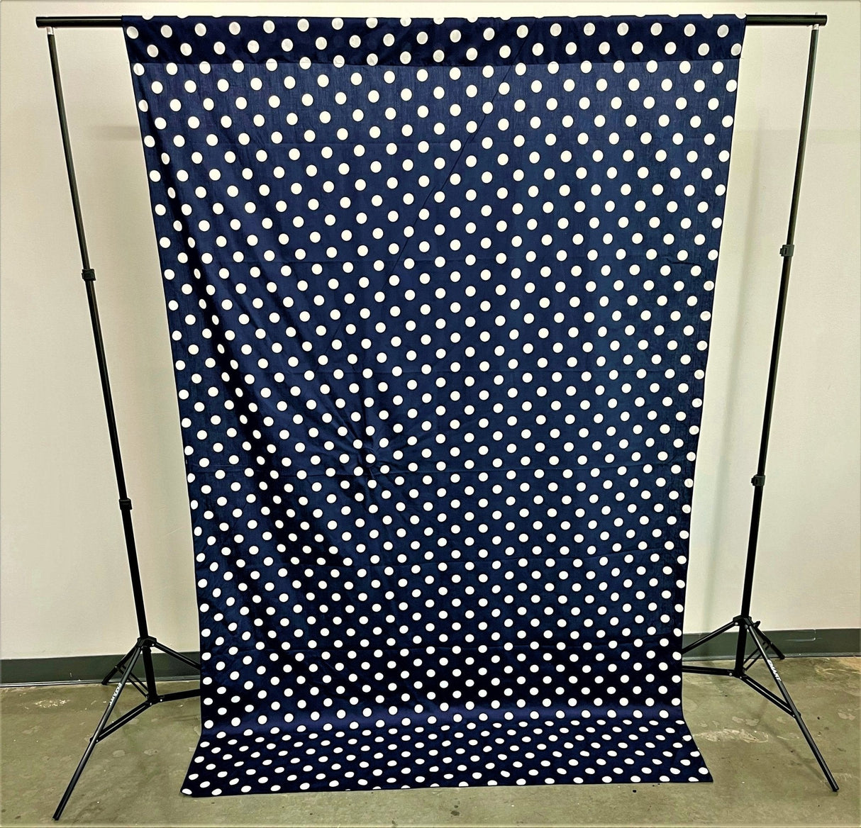 Poly Cotton Fabric - Polka Dot Decorative Backdrop Drape Curtain Divider, 58" Wide x 120" High (1 Panel)