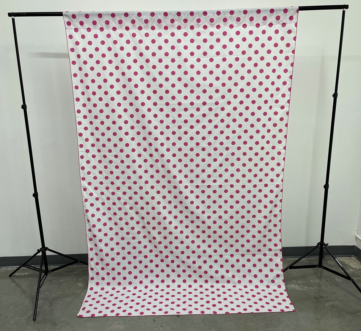 Poly Cotton Fabric - Polka Dot Decorative Backdrop Drape Curtain Divider, 58" Wide x 120" High (1 Panel)