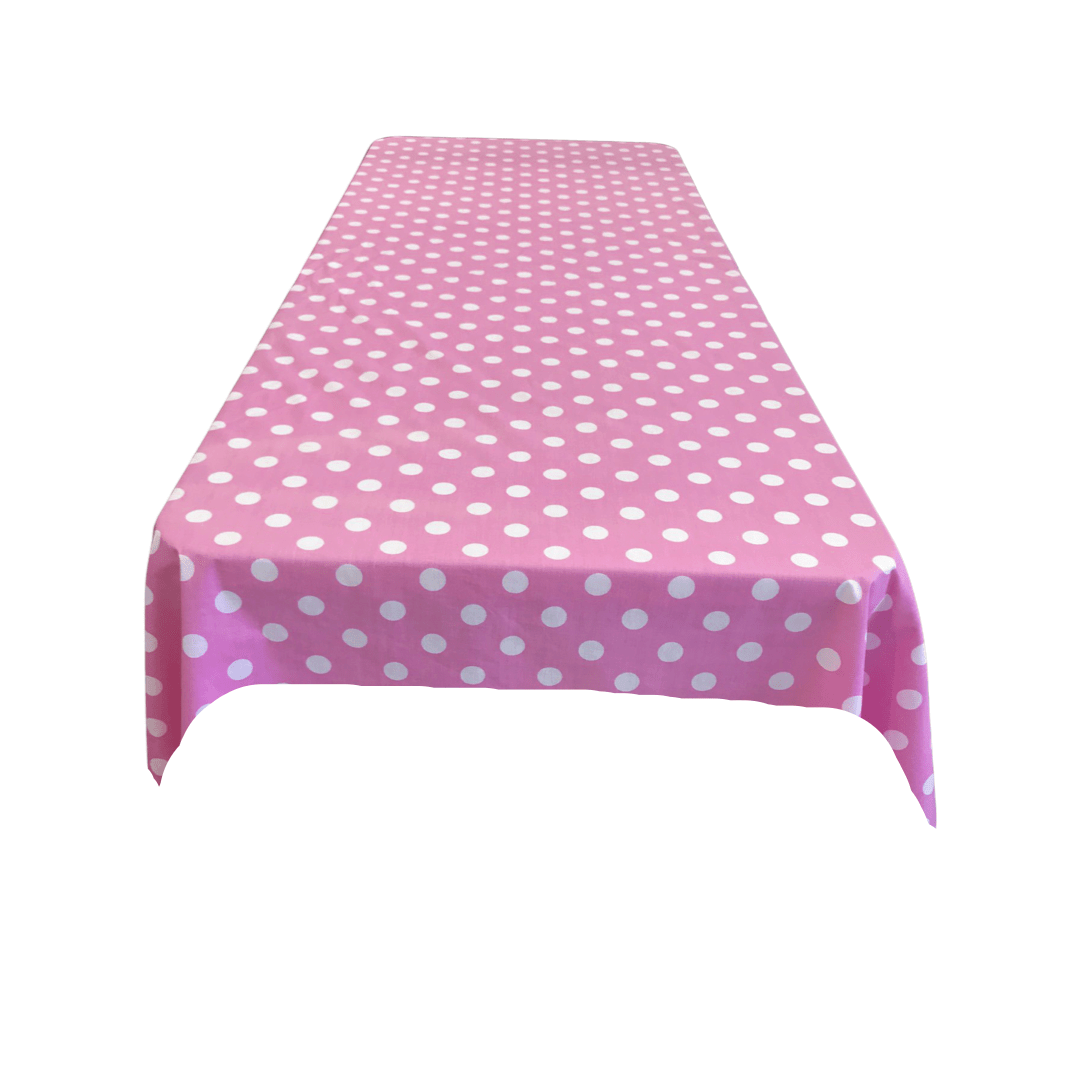 Square Small Polka Dot Poly Cotton Fabric - Black Dot On White, 58" X 58" Square (1 Piece)