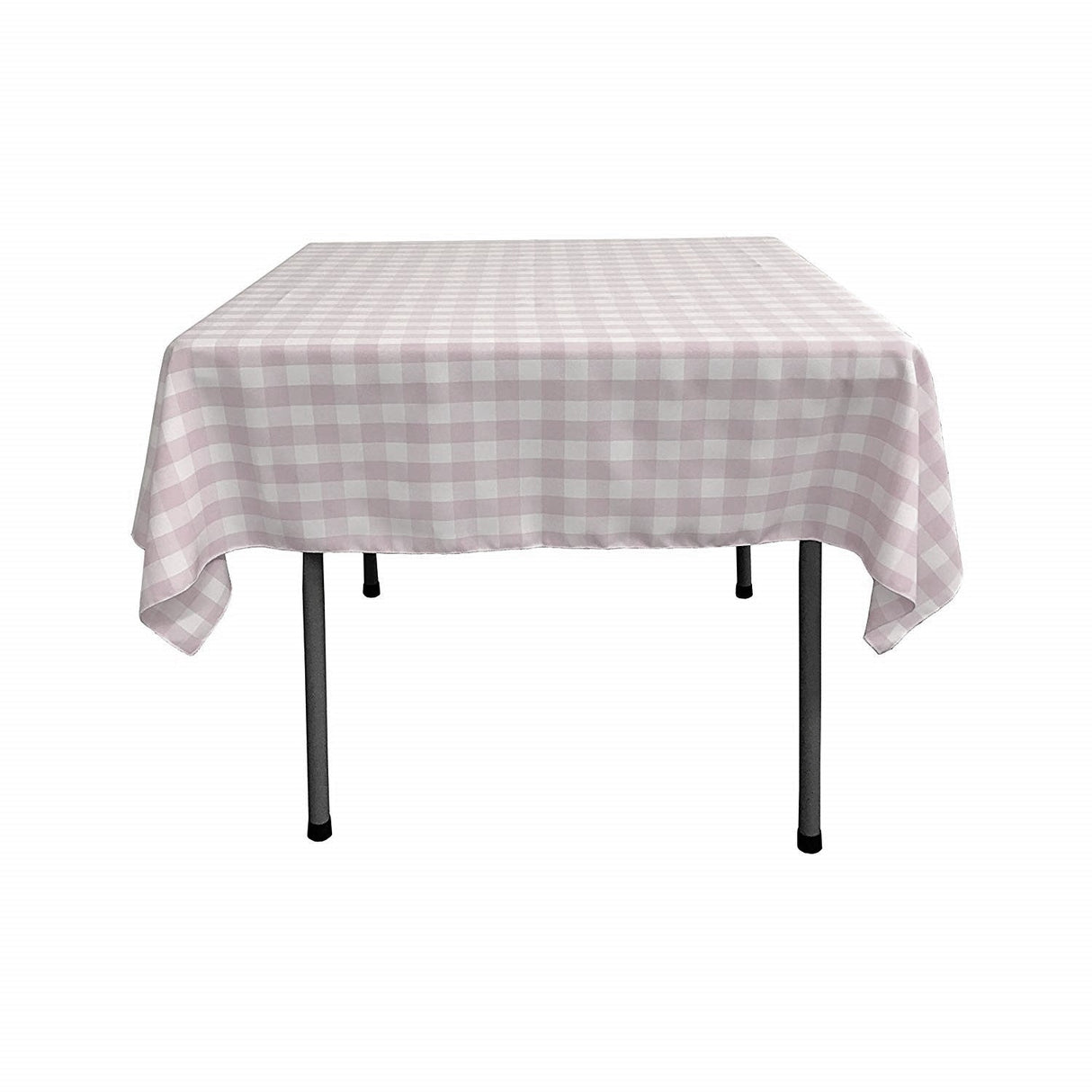 Polyester Poplin Gingham Fabric - Checkered Plaid, 58" X 58" Square Tablecloth, 6" Drop (1 Unit)