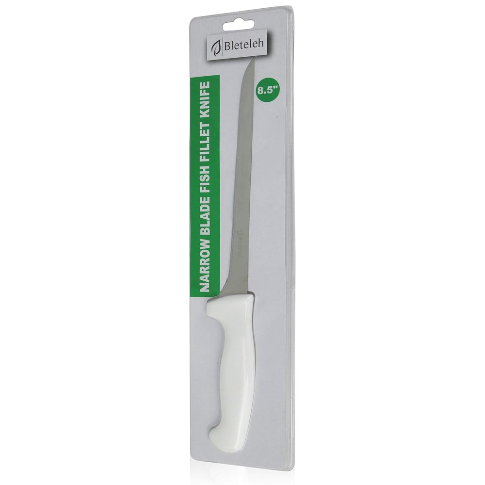 Bleteleh 8.5" Fillet Knife with White Handle