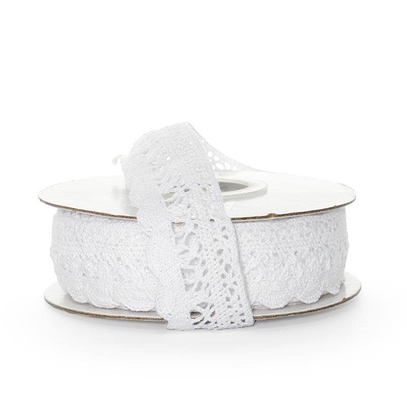 Cotton Crochet Lace Trim 1 1/4 '' X 10 yd Anita White Color 1 / roll