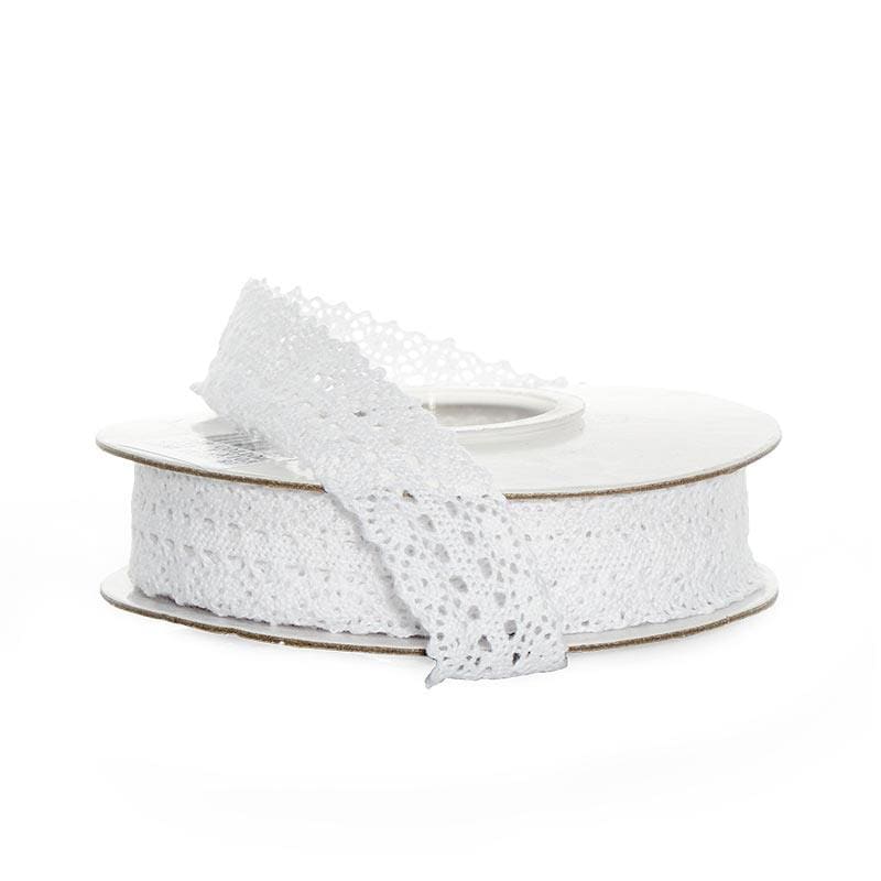 Cotton Crochet Lace Trim 1 '' X 10 yd Anna White Color 1 / roll