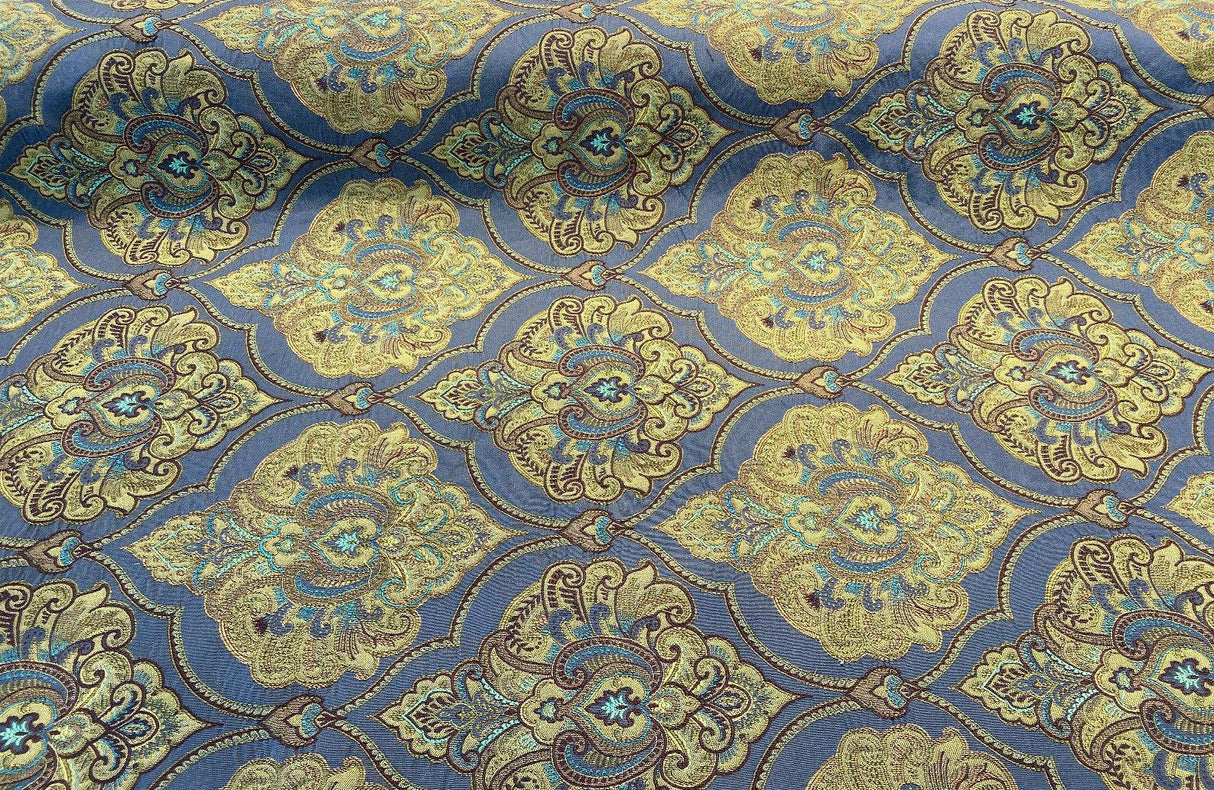 Artifact Quartz M8982 Barrow Jacquard Brocade Fabric - Gray Green Damask, 54" Width (1 Yard)