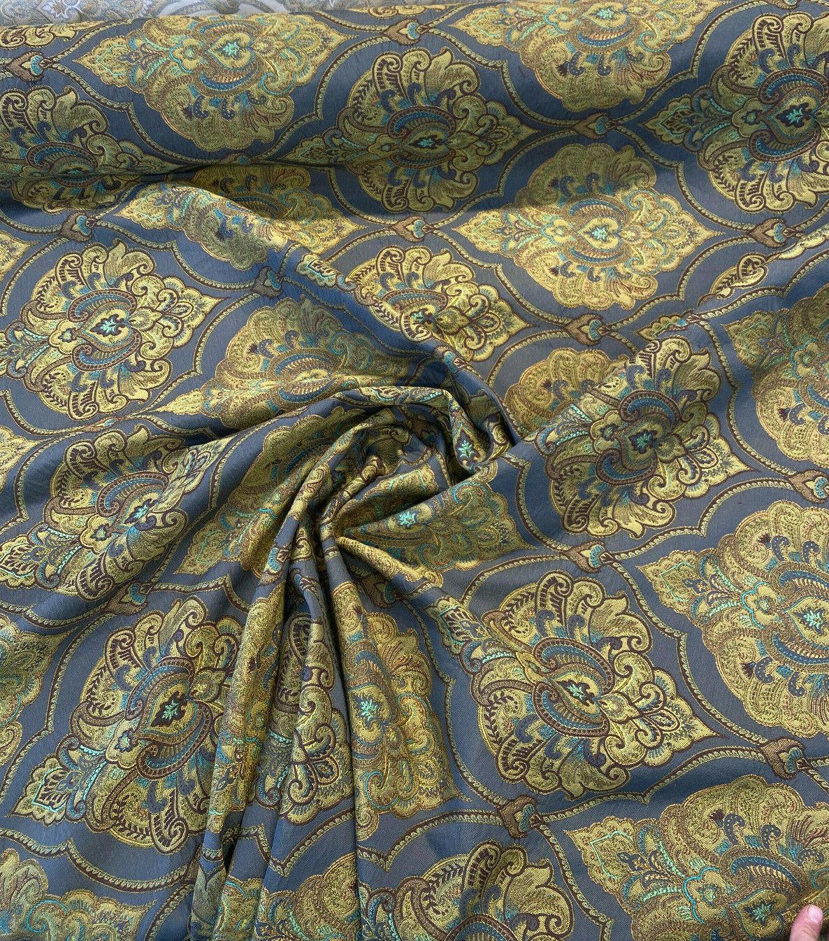 Artifact Quartz M8982 Barrow Jacquard Brocade Fabric - Gray Green Damask, 54" Width (1 Yard)
