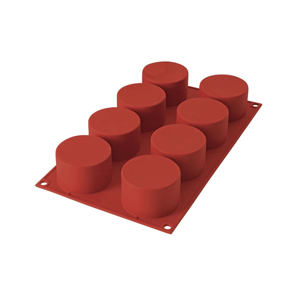 Silikomart Silicone Mold Cylinder 4 Oz, 2.5" Diameter x 1.6" High, 8 Cavities