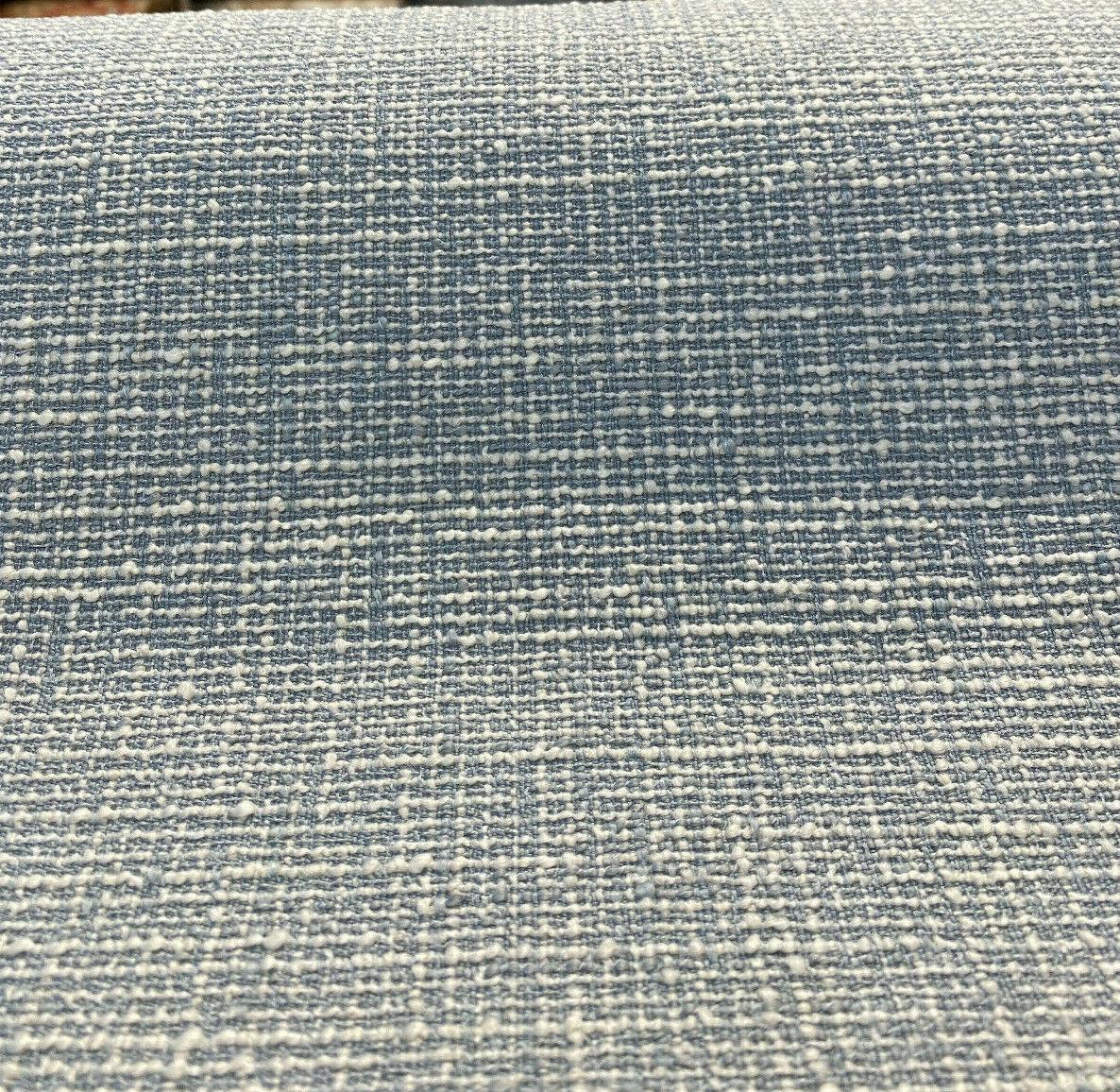 Rhapsody Blue Sky Latex Backed Chenille Tweed Upholstery Fabric - Sky Blue/Off White Beige Tweed, 55" Width (1 Yard)