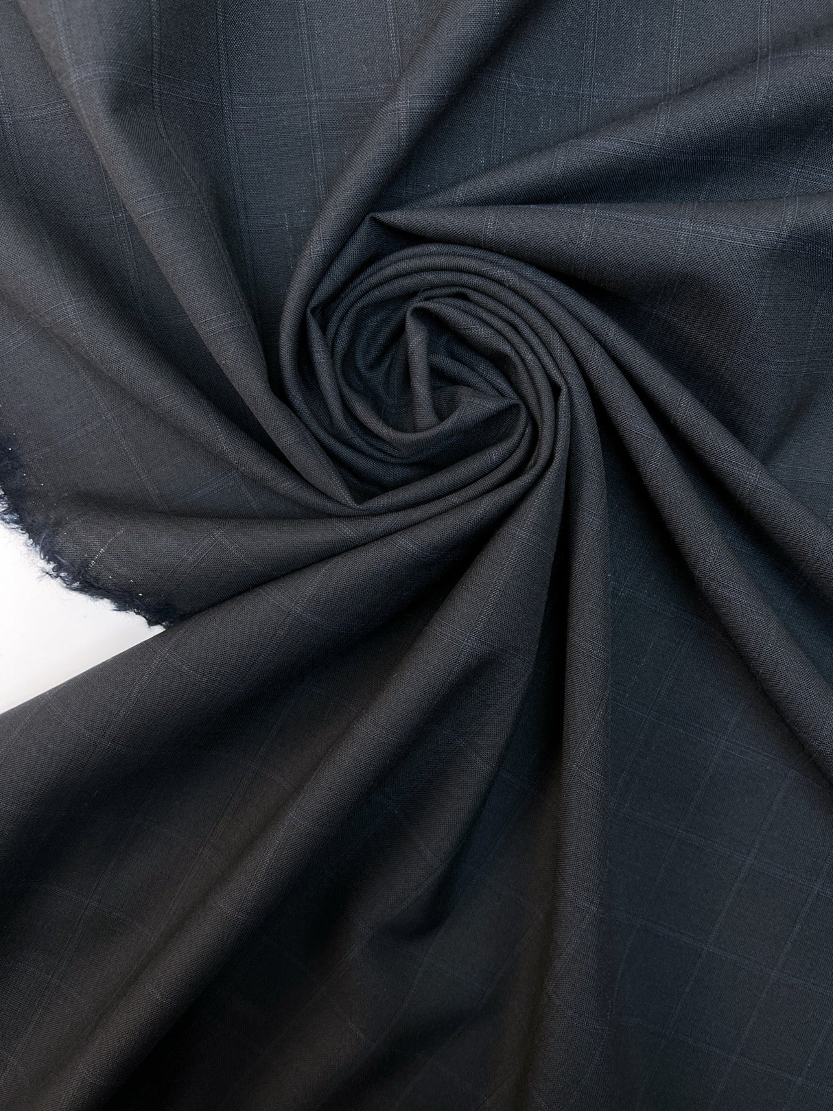 Wool Checked Blue Fabric