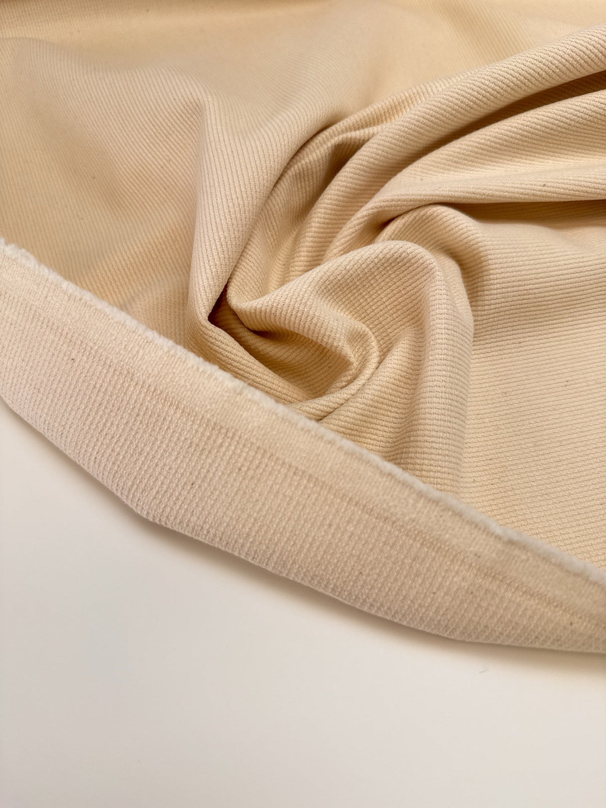 Cotton Ribbed Fabric Beige