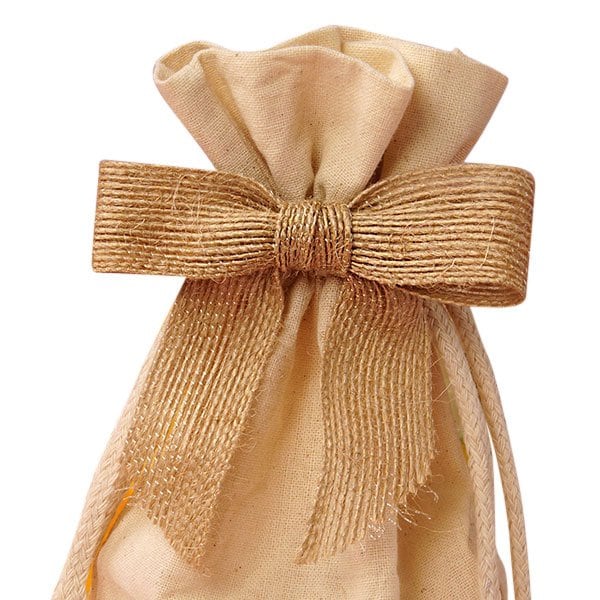 Jute Pre-Tied Bows 3 '' x 7/8 '' Natural Color 12 EACH / PACKAGE