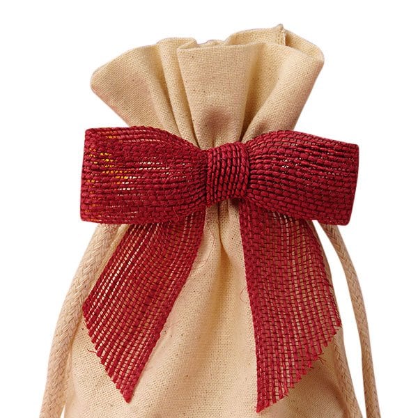 Jute Pre-Tied Bows 3 '' x 7/8 '' Red Color 12 EACH / PACKAGE