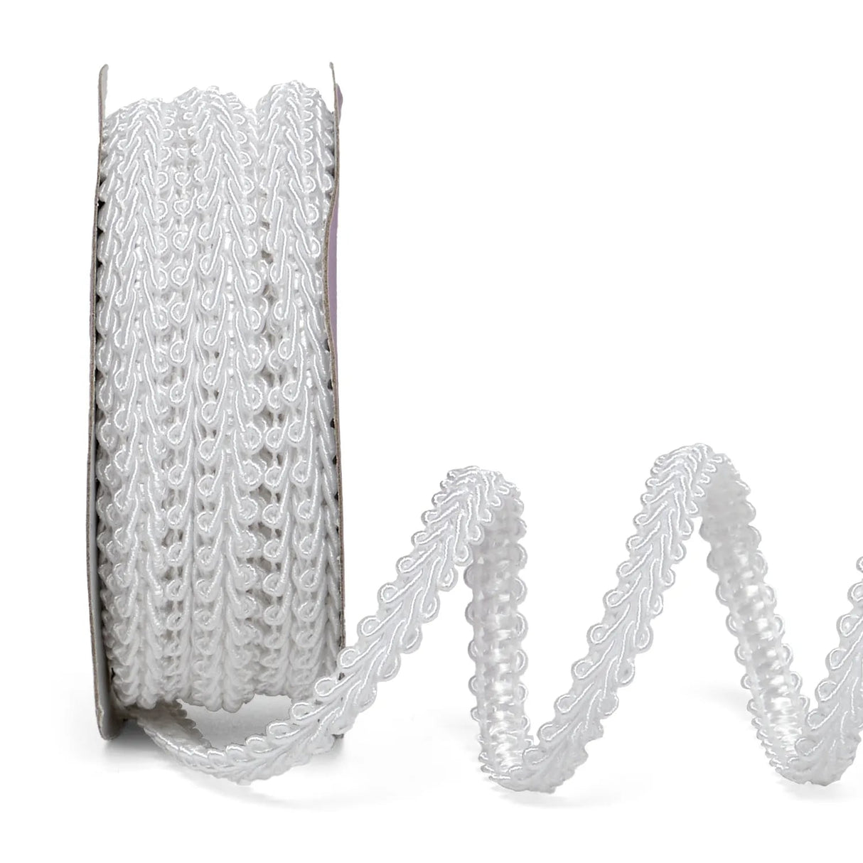 Gimp Braid Trim – White, 3/8'' x 10 Yards (1 Roll)