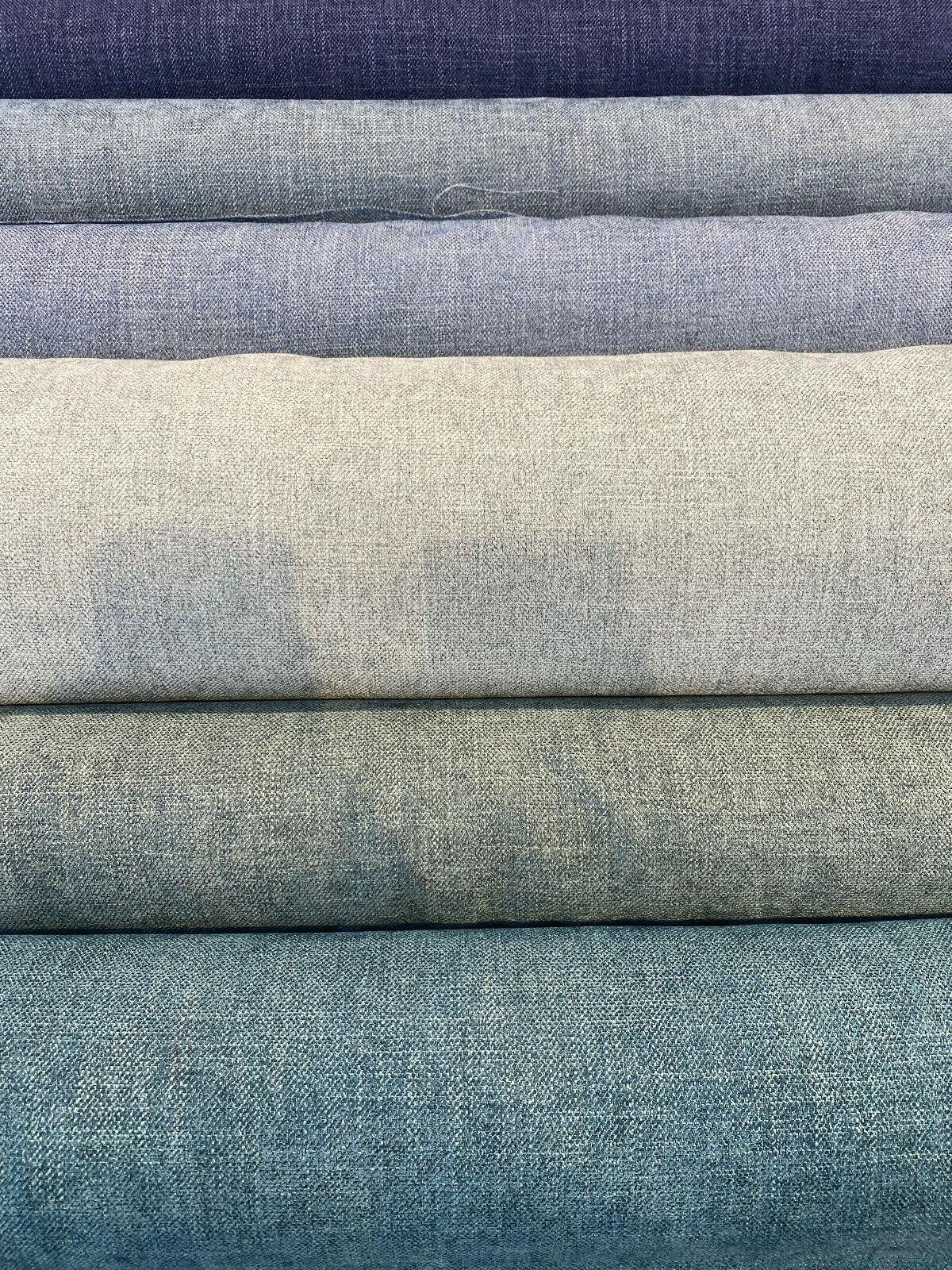 Eko Spruce Blue Green Italian Performance Chenille Fabric - Spruce Blue Green, 56" Width (1 Yard)