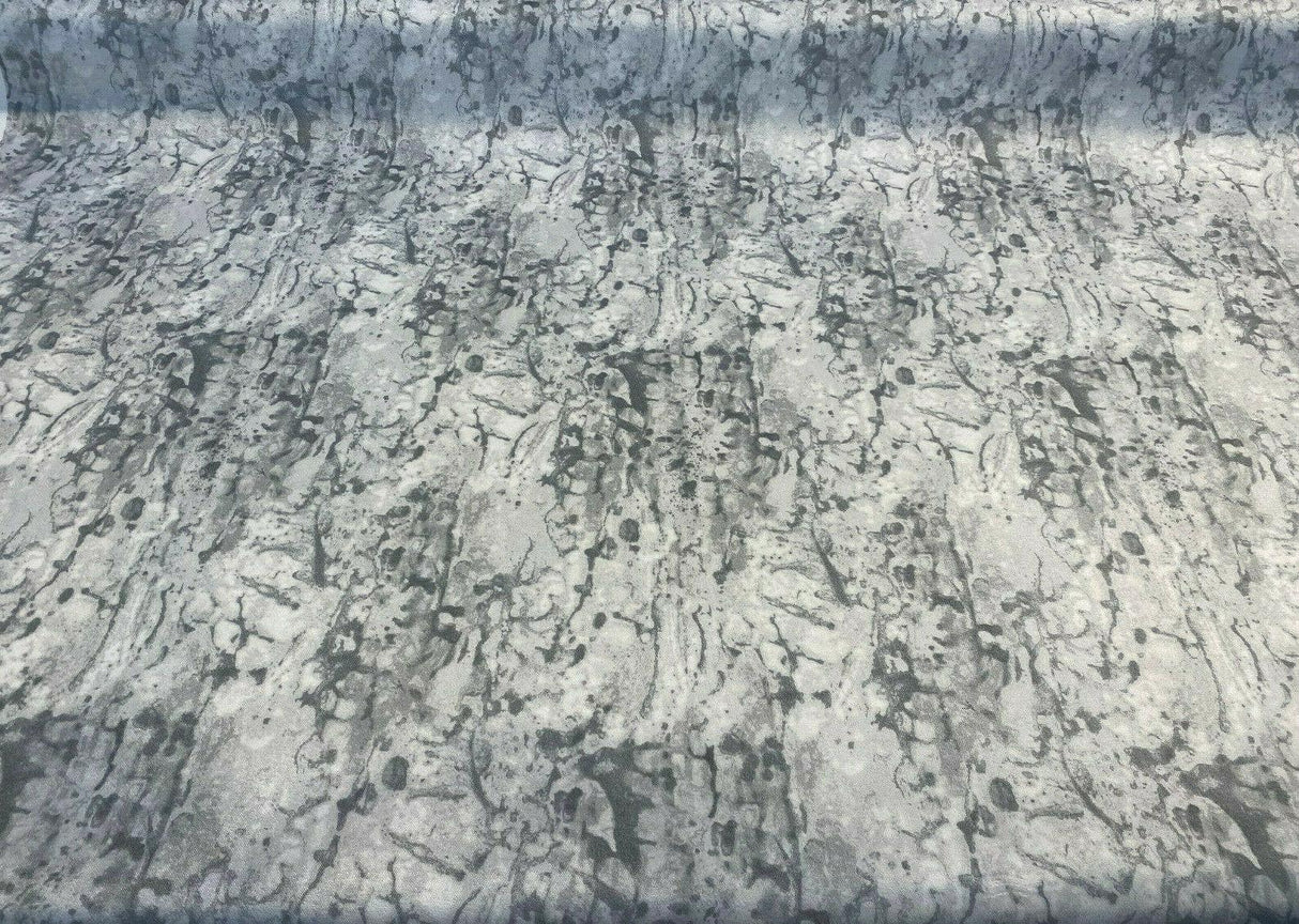 Nature Cloud Spotting Velvet Upholstery Fabric - White Gray Marble Design, 54" Width (By The Yard)