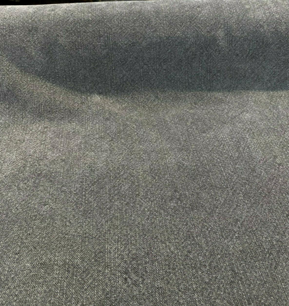 Calvin Linen Wrought Iron Gray Linen Fabric - Wrought Iron Gray, 56" Width, Railroaded (1 Yard)
