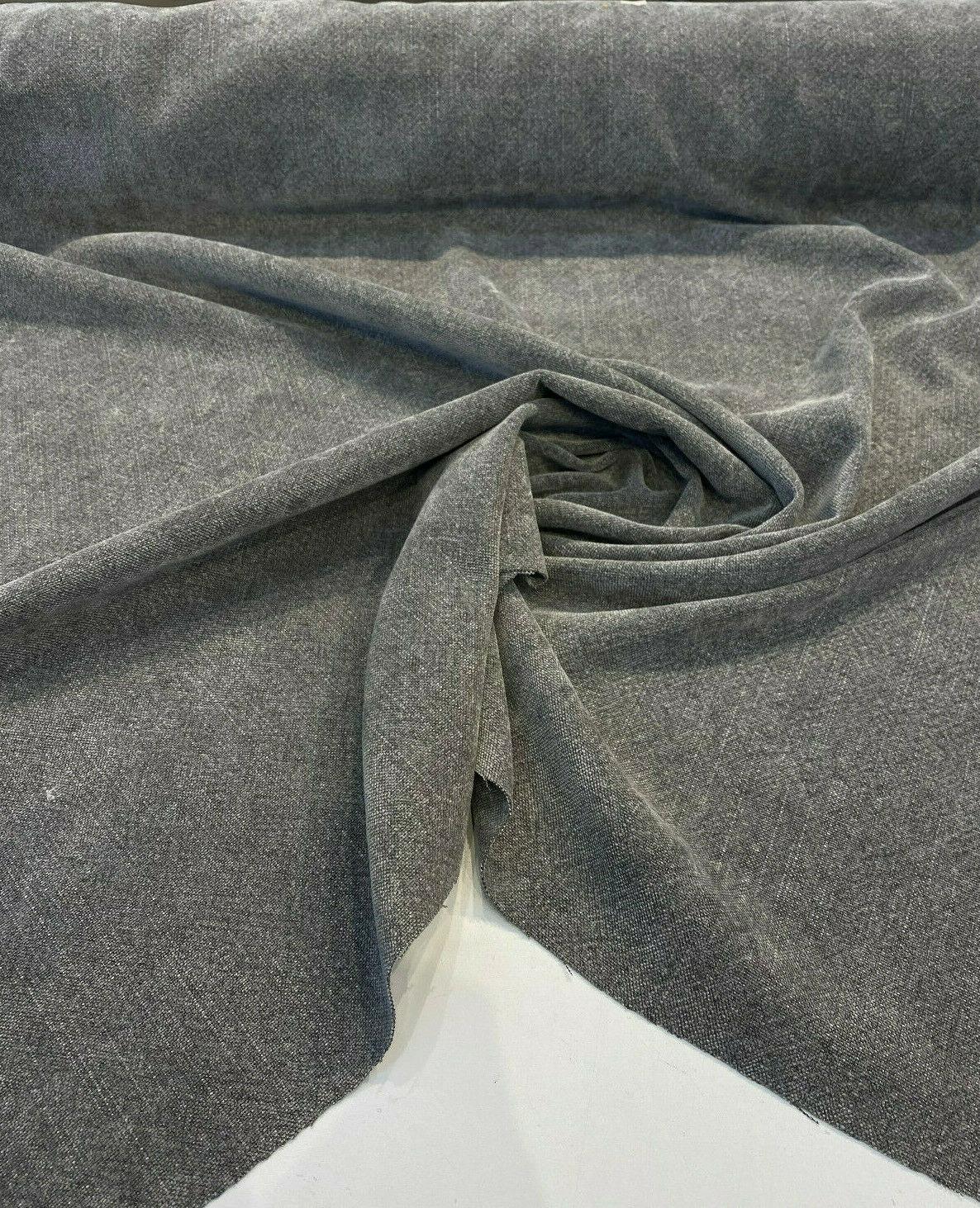 Calvin Linen Wrought Iron Gray Linen Fabric - Wrought Iron Gray, 56" Width, Railroaded (1 Yard)