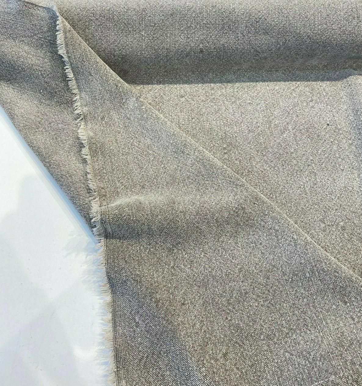 Calvin Linen Tumble Weed Gray Viscose Linen Cotton Fabric - Tumble Weed Gray, 56" Width, Railroaded (1 Yard)