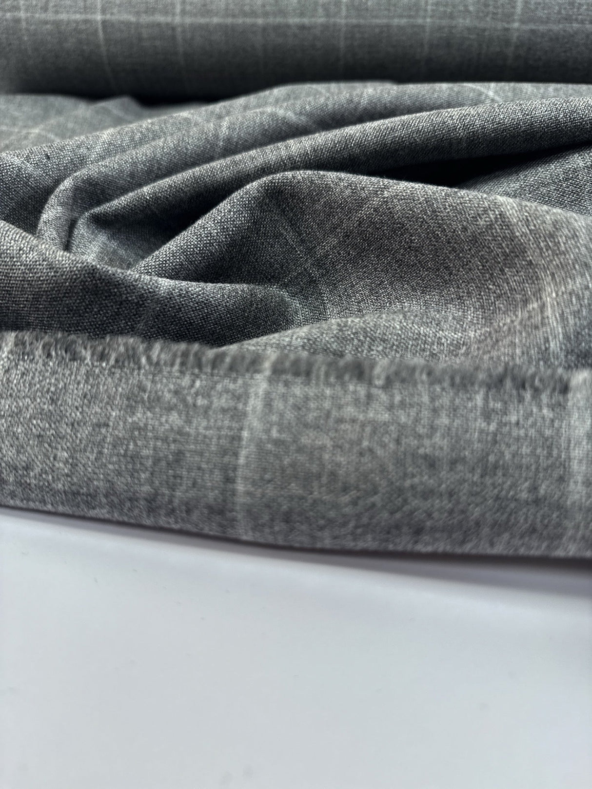Wool Tweed Checked Gray