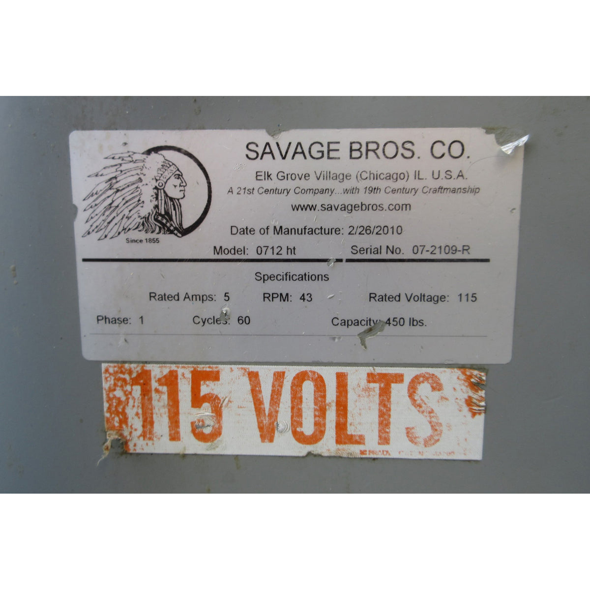 Savage Bros 0712HT Hydraulic Mixer Bowl Lift Truck, Used Excellent Condition