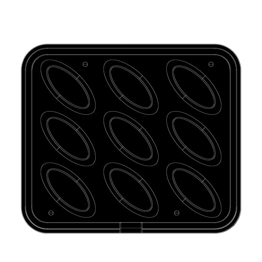 Pavoni Cookmatic Plate PIASTRA121 Oval Boat, 9 Cavities