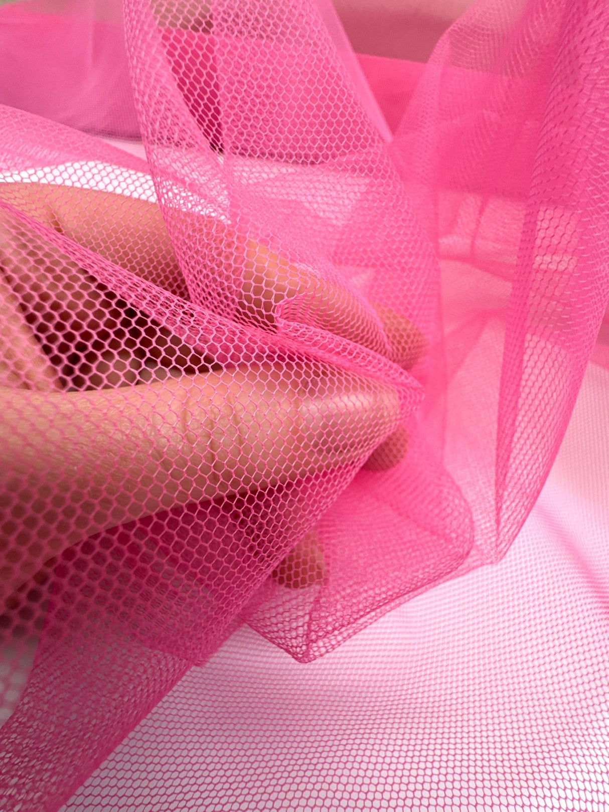 Pink Polyamide Mesh Fabric