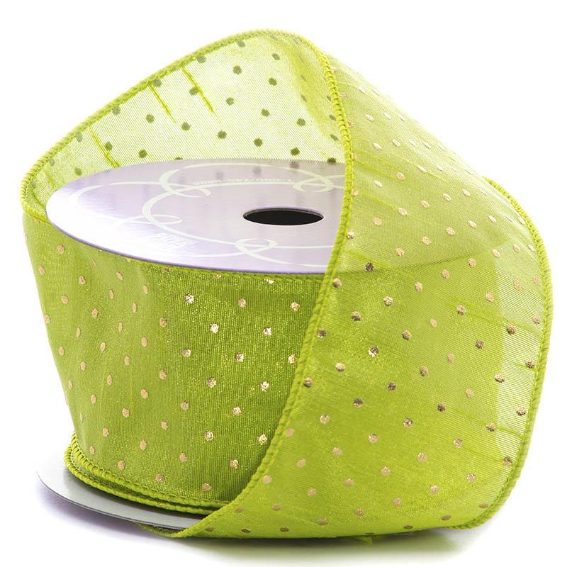 Metallic Dot Taffeta Ribbon 2 1/2 '' X 10 yd - 1 / ROLL