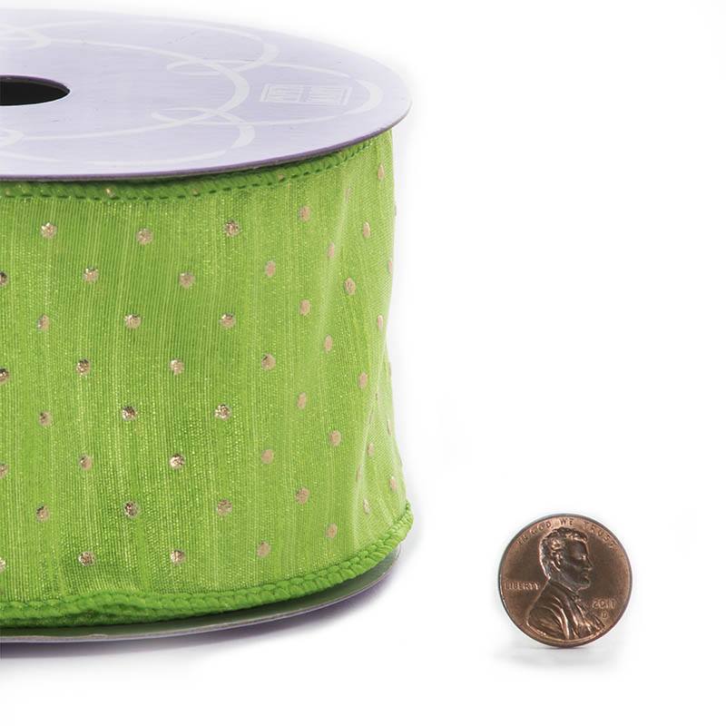Metallic Dot Taffeta Ribbon 2 1/2 '' X 10 yd - 1 / ROLL