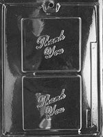 Thank You Square Card Chocolate Mold - LPG038