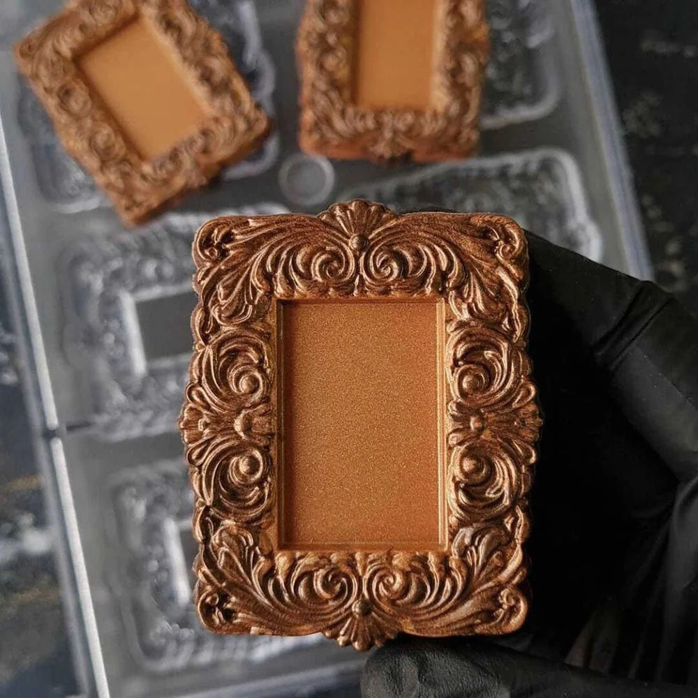 Implast Polycarbonate Rectangle Frame Chocolate Mold, 8 Cavities