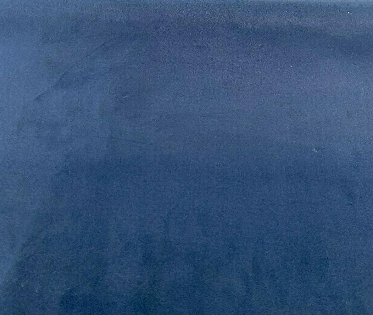 Modern Velvet Polyester Upholstery Fabric - Navy Blue, Velvet Pile, 56" Width (1 Yard)