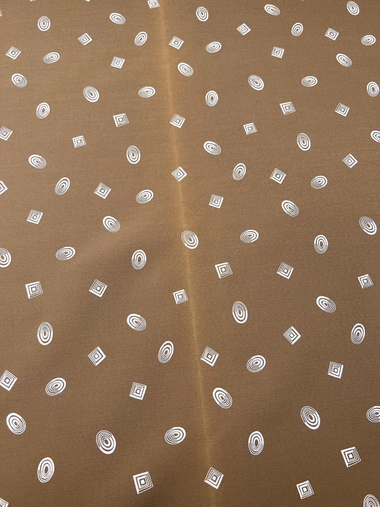 Wool Blend Printed Jacket Fabric White Brown