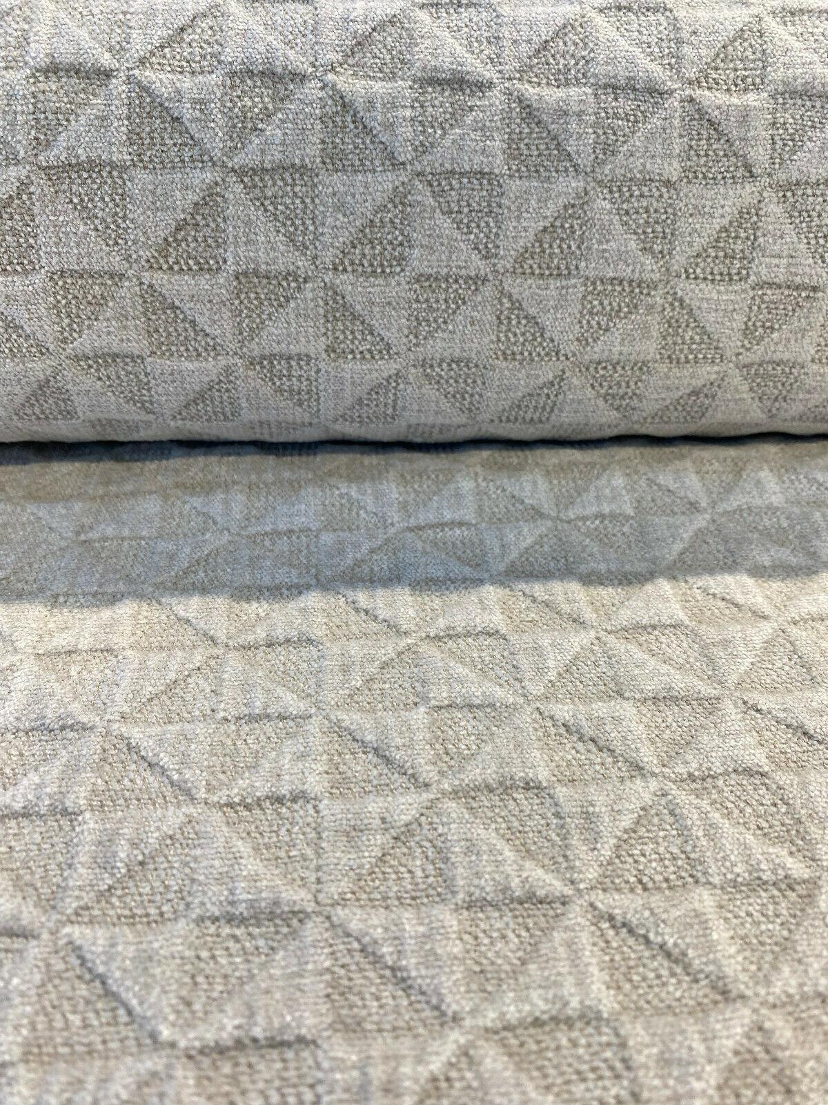 Macon Sand Soft Raised Chenille Fabric - Taupe Mini Diamond, 56" Width (1 Yard)