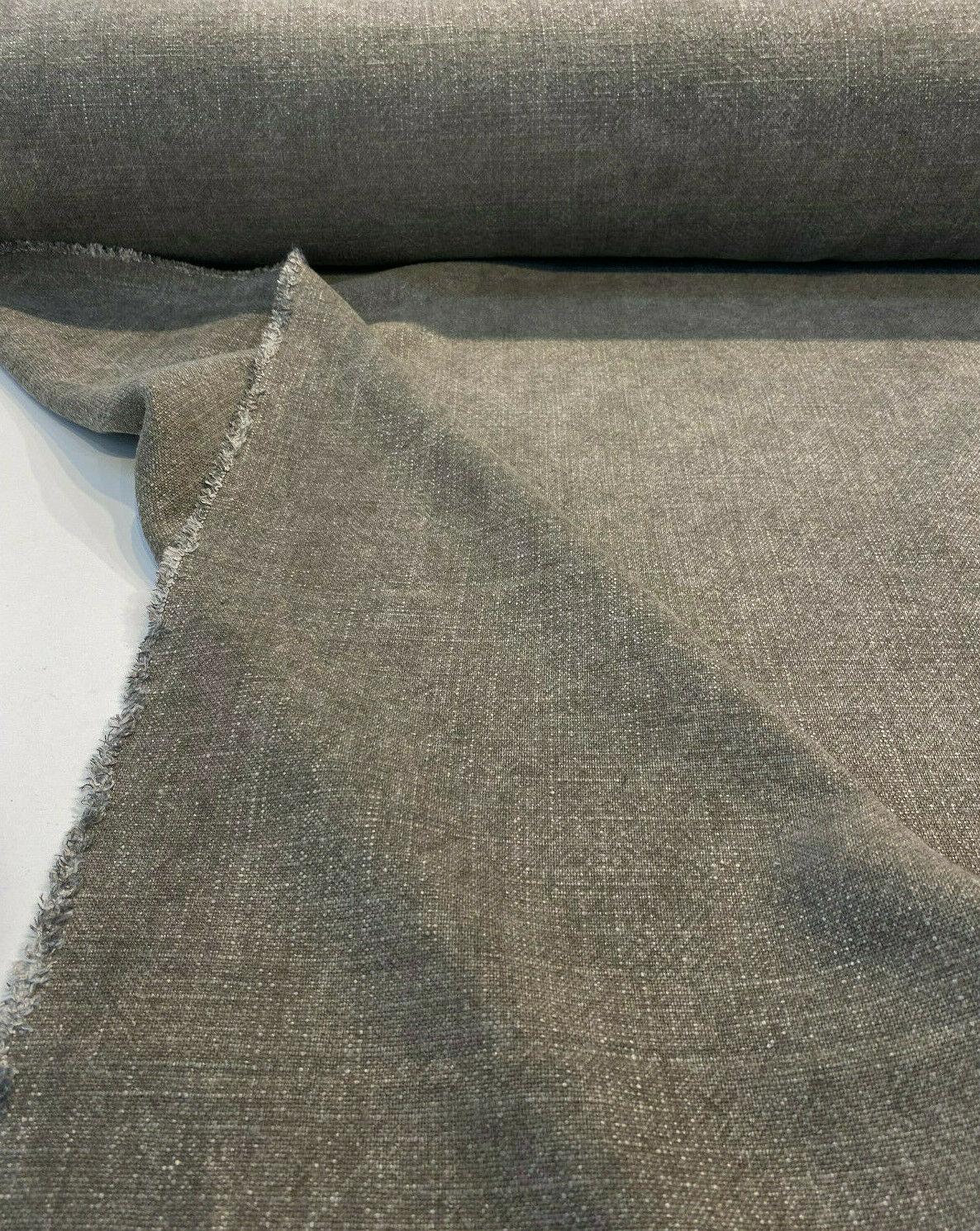 Belgian Linen Drifter Linen Fabric - Vintage Gray, Shabby Chic, 56" Width (By The Yard)