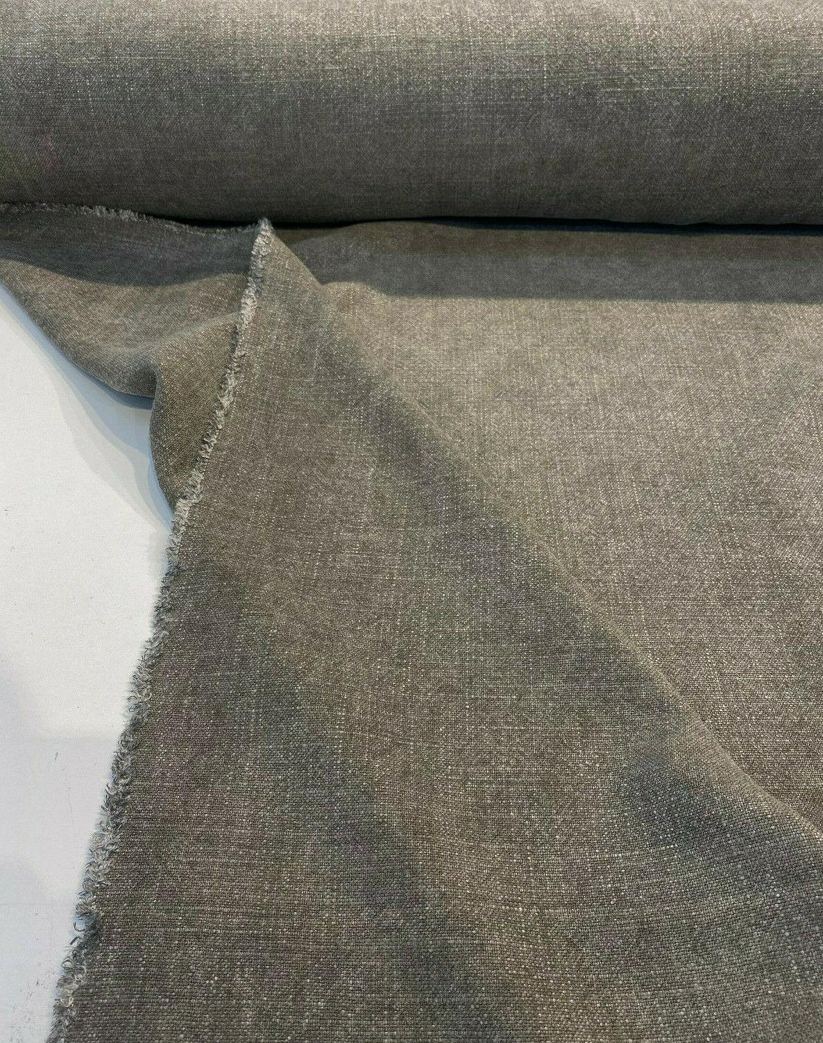 Belgian Linen Drifter Linen Fabric - Vintage Gray, Shabby Chic, 56" Width (By The Yard)