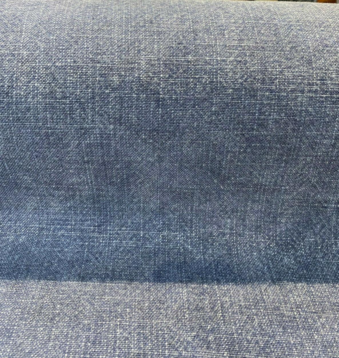 Belgian Linen Drifter Blue Baltic Linen Fabric - Baltic Blue, Shabby Chic, 56" Width (1 Yard)