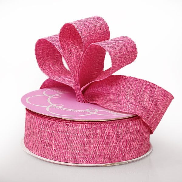 Fine Linen Ribbon 1 1/2 '' X 25 yd Pink Color 1 / roll
