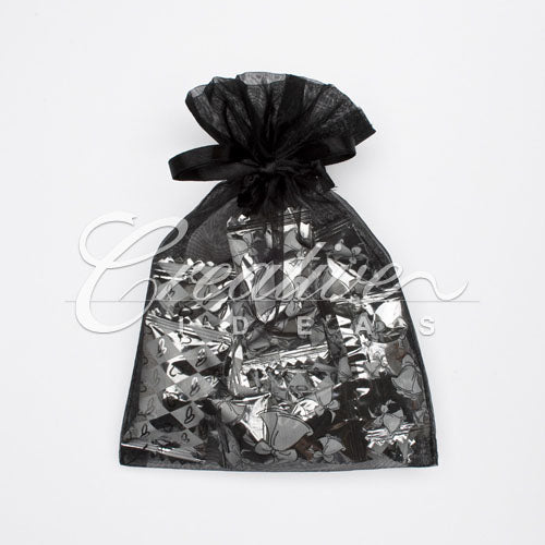 5"X 6.5" Organza Pouches-Sold By A Dozen Pieces ( 6 Pieces/Inner Pack) (Black)