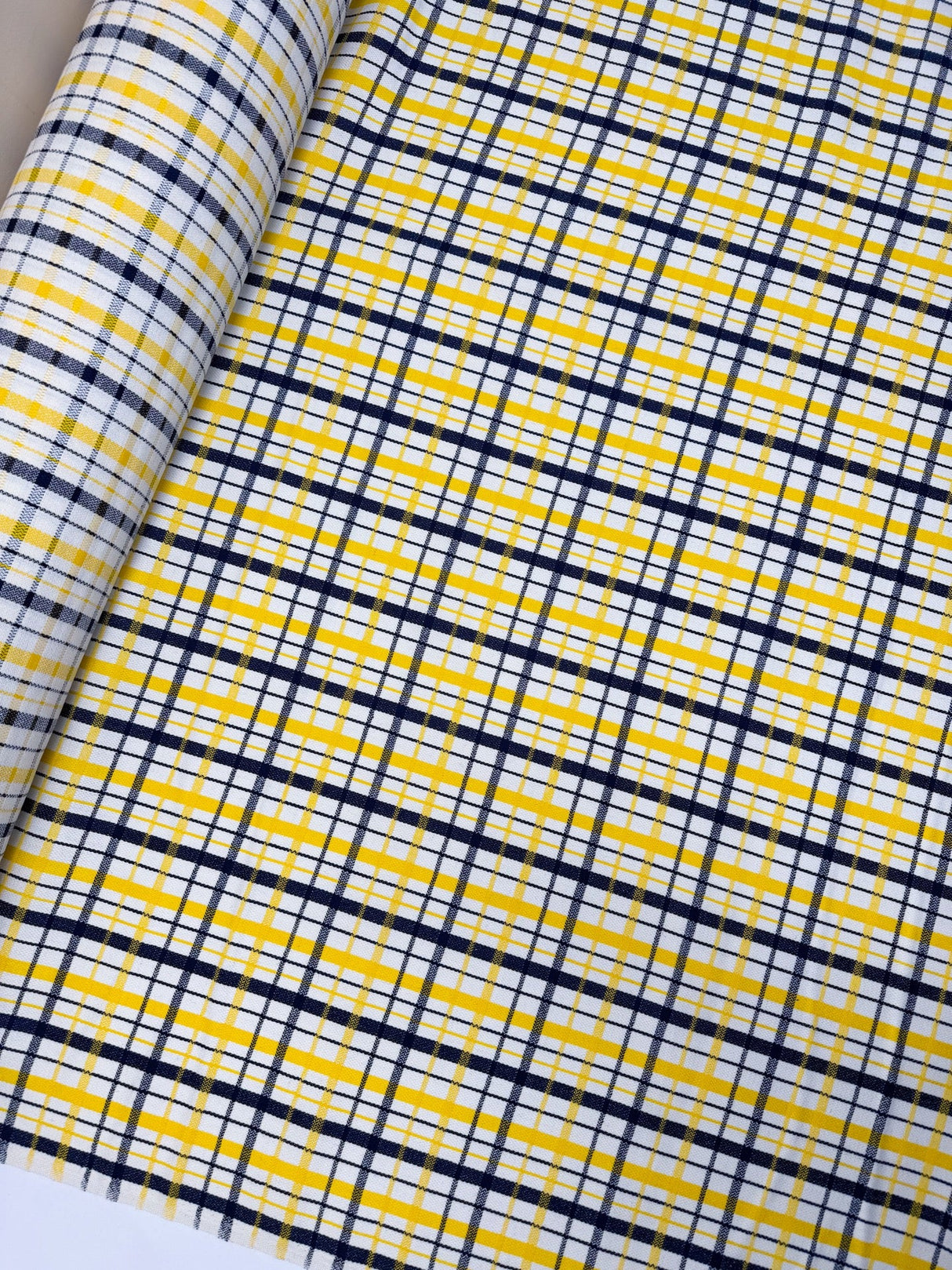 Checked Acrylic Cotton Wool Fabric