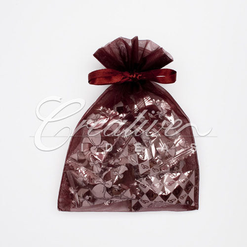 5"X 6.5" Organza Pouches-Sold By A Dozen Pieces ( 6 Pieces/Inner Pack) (Wine)