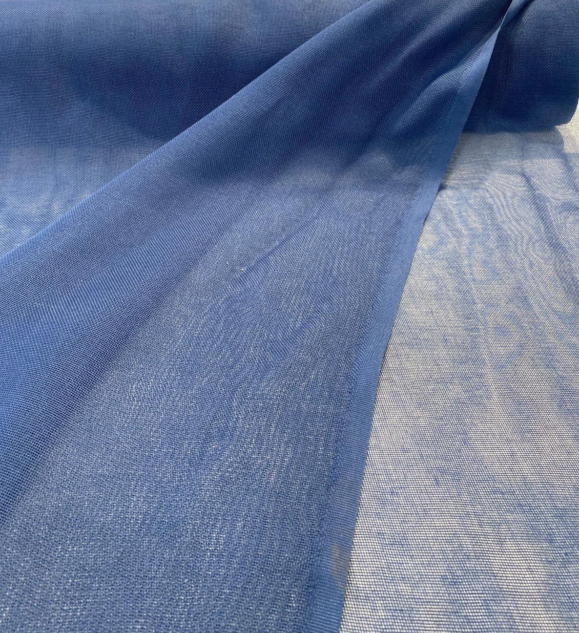 P Kaufmann Sheer Blue Tiny Net Polyester Fabric - Blue Tiny Net, 118" Width (By The Yard)