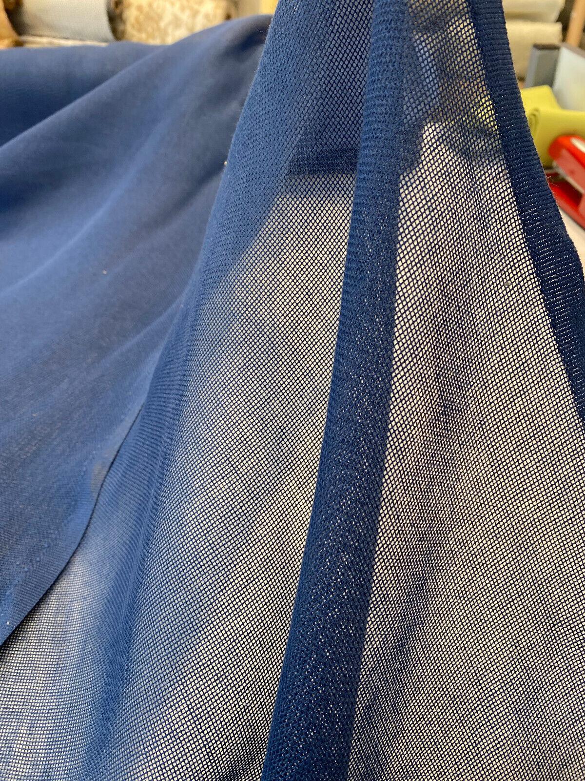 P Kaufmann Sheer Blue Tiny Net Polyester Fabric - Blue Tiny Net, 118" Width (By The Yard)