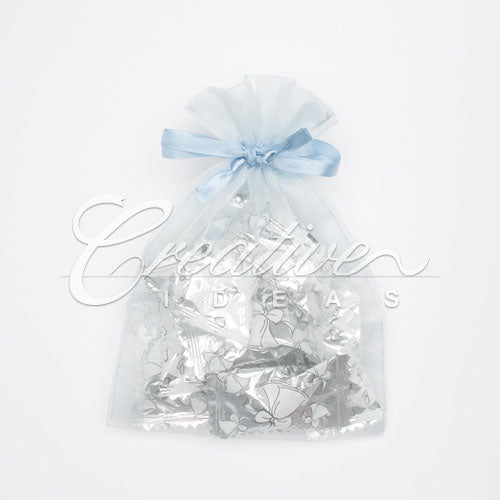 5"X 6.5" Organza Pouches-Sold By A Dozen Pieces ( 6 Pieces/Inner Pack) (Light Blue)