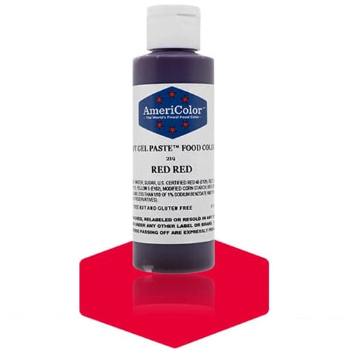 Red Red Soft Gel Food Color - AmeriColor 219 - 4-1/2 Ounces