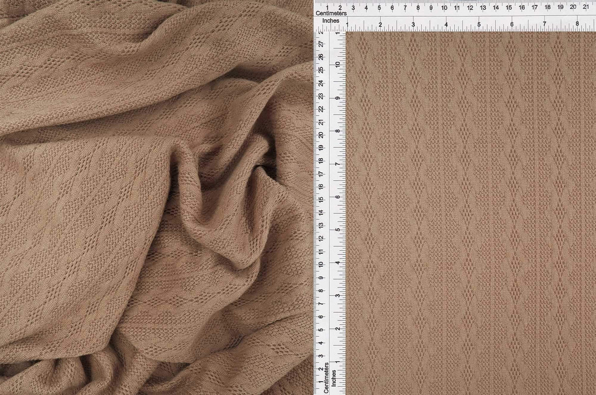 Cable Knit Jacquard Sweater Fabric, Heavyweight Stretch Knit 58/60" Wide